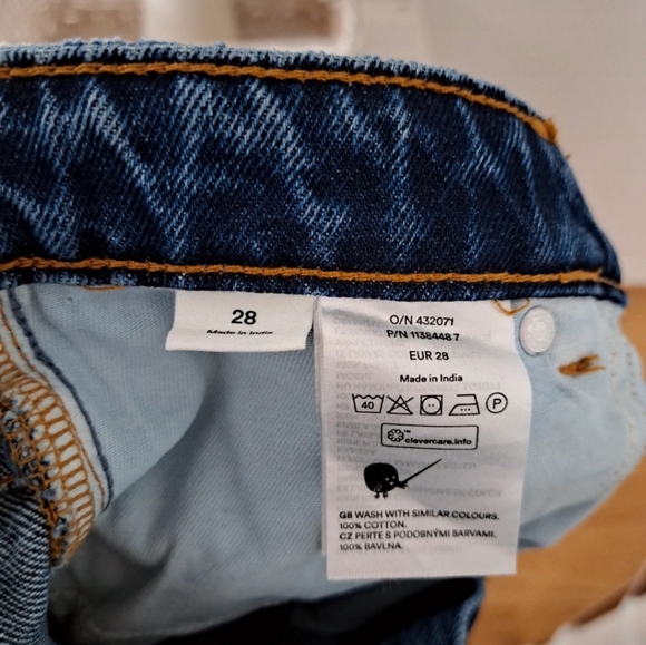 Monki Eur 28 Blue Denim Jeans Wide Leg Straight Leg Relaxed Jeans. - Picture 7 of 7